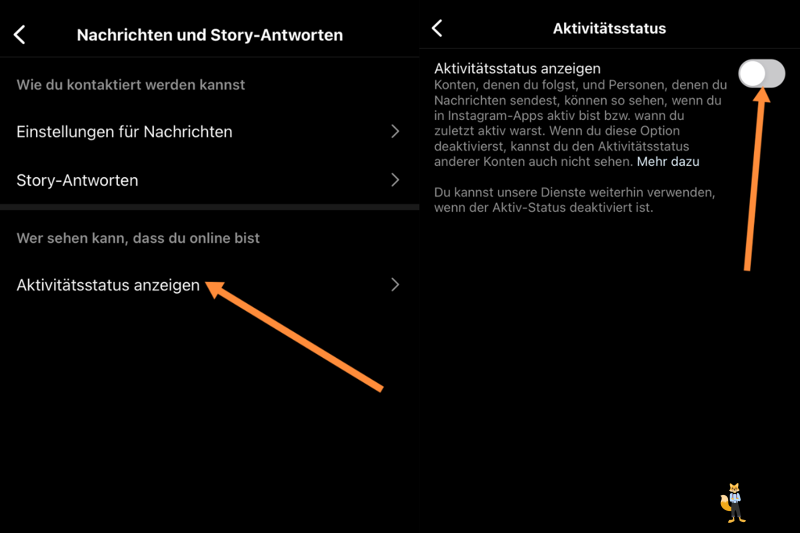 Instagram Online Status deaktivieren